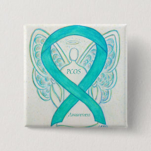 Bóton Quadrado 5.08cm PCOS Sensibilização Friso Anjo Pintura Personali