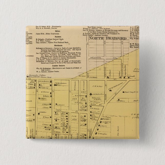 Bóton Quadrado 5.08cm Pé (Frente)