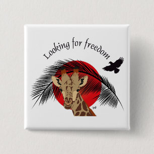 Bóton Quadrado 5.08cm Peace a Freedom Button for todo