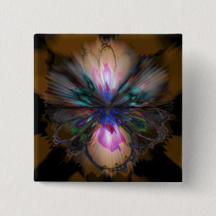 Bóton Quadrado 5.08cm Peacock Iris