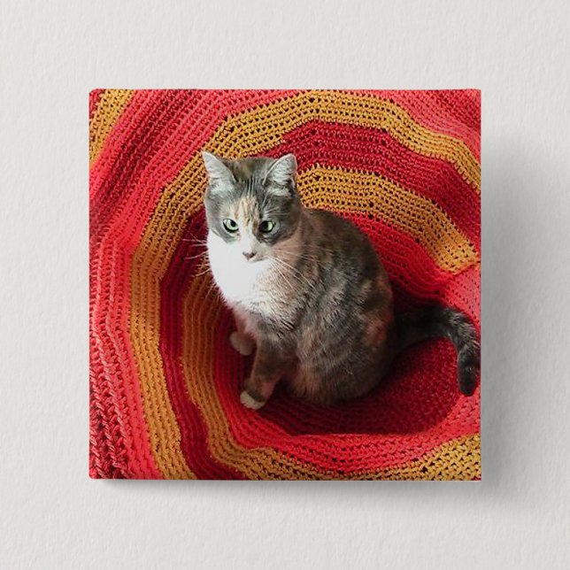 Bóton Quadrado 5.08cm Pearl Cat no Afeganistão (Frente)