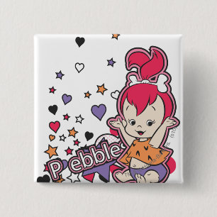 Bóton Quadrado 5.08cm PEBBLES™ Purple Heart