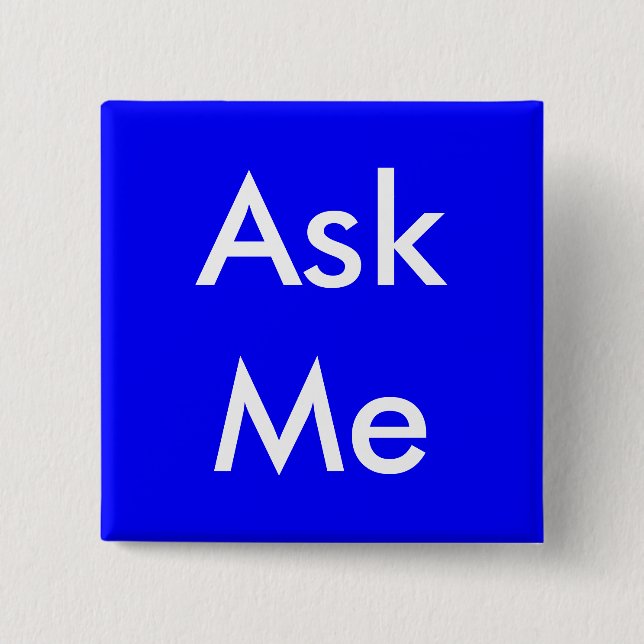 Bóton Quadrado 5.08cm Peça-me abotoar-se o negócio, escola, voluntários (Frente)