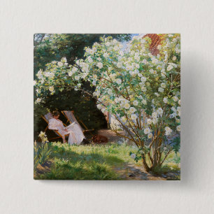 Bóton Quadrado 5.08cm Peder Severin Kroyer - Rosas
