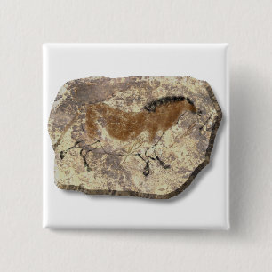 Bóton Quadrado 5.08cm Pedra do cavalo de Lascaux