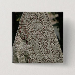 Bóton Quadrado 5.08cm Pedra Runic