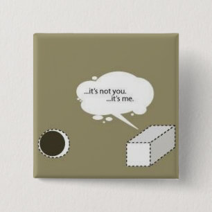 Bóton Quadrado 5.08cm Peg quadrado; furo redondo