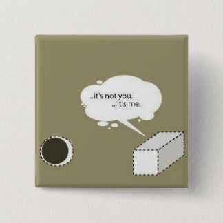 Bóton Quadrado 5.08cm Peg quadrado; furo redondo