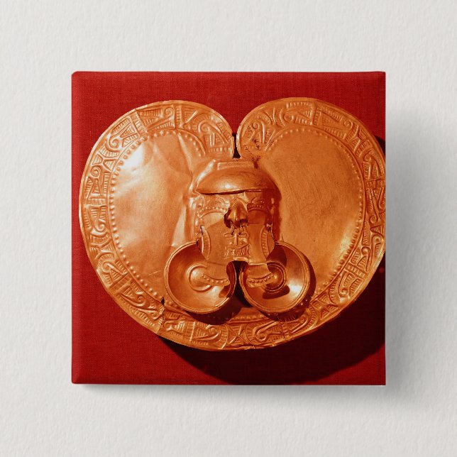 Bóton Quadrado 5.08cm Peitoral com um rosto humano (Frente)