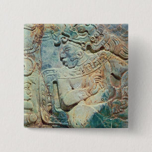 Bóton Quadrado 5.08cm Peitoral do rei e de um cortesão de Tikal