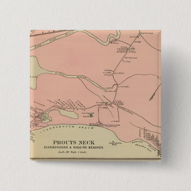 Bóton Quadrado 5.08cm Peitos do Pescoço Scarborough, praias Higgins (Frente)