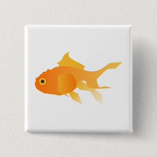 Bóton Quadrado 5.08cm Peixes dourados