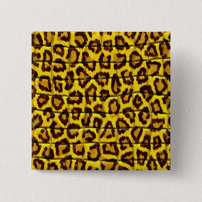 Bóton Quadrado 5.08cm Pele de leopardo (Frente)