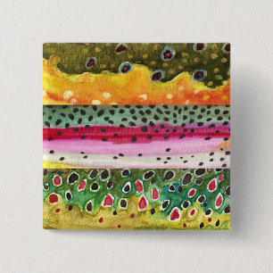 Bóton Quadrado 5.08cm Pele de Três Lindas Trutas