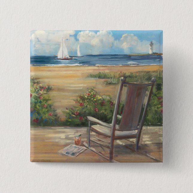 Bóton Quadrado 5.08cm Pelo mar (Frente)