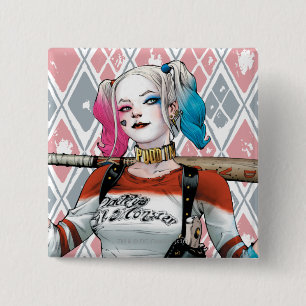 Bóton Quadrado 5.08cm Pelotão do suicídio Harley Quinn