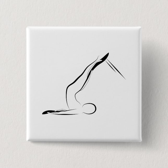 Bóton Quadrado 5.08cm Penas de pilates (Frente)