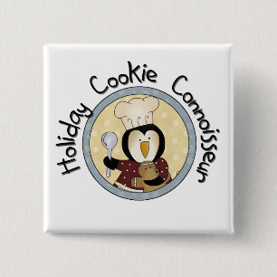 Bóton Quadrado 5.08cm Penguin Cookie Connoisseur T-shirts e presentes