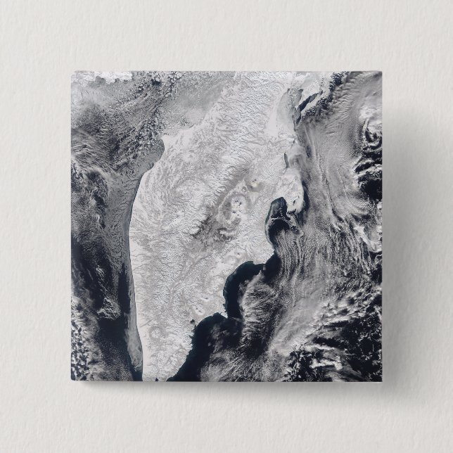 Bóton Quadrado 5.08cm Península de Kamchatka, Rússia Oriental (Frente)