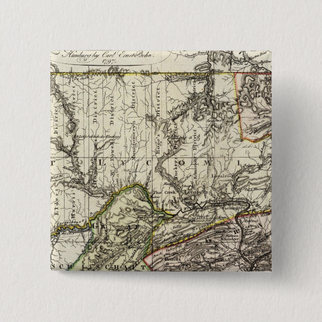 Bóton Quadrado 5.08cm Pennsylvania 12 (Frente)