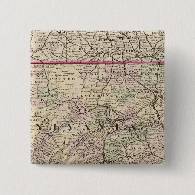 Bóton Quadrado 5.08cm Pensilvânia, Maryland, Nova Jersey, Delaware (Frente)