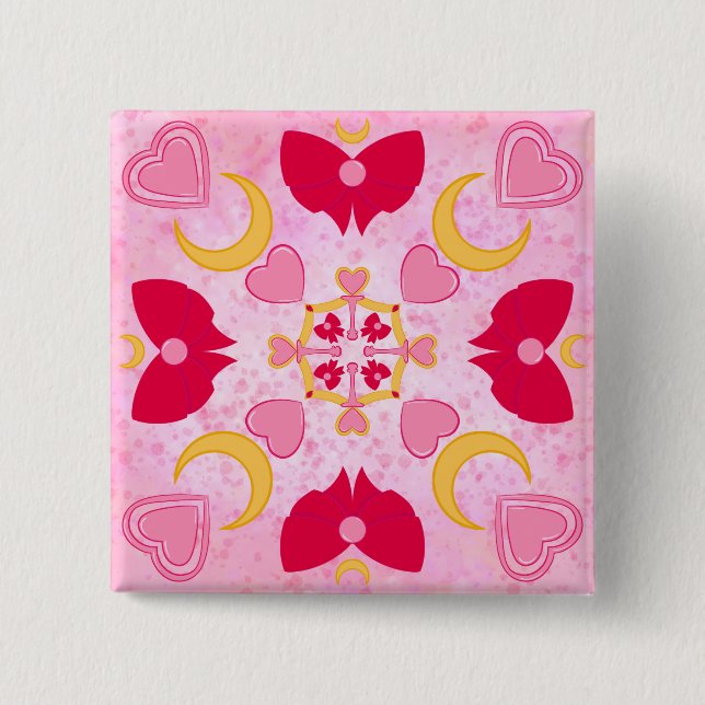 Bóton Quadrado 5.08cm Pequena Princesa da Lua (Frente)