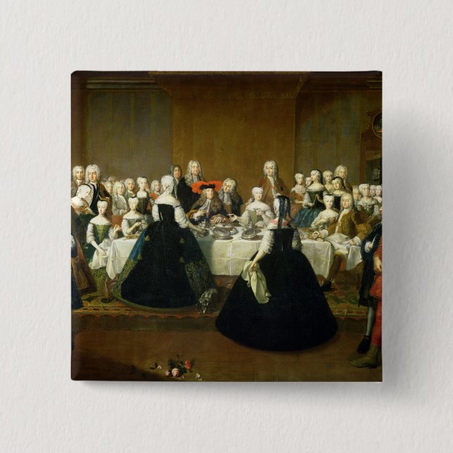 Bóton Quadrado 5.08cm Pequeno almoço do casamento (Frente)