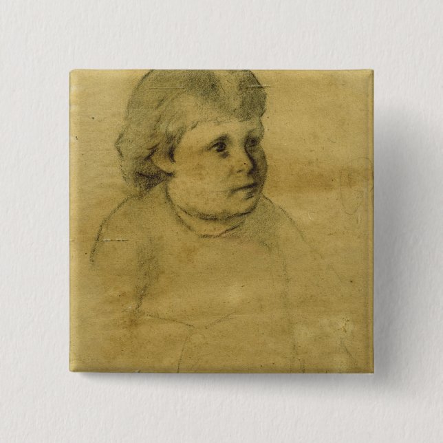 Bóton Quadrado 5.08cm Pequeno fille (carvão vegetal) (Frente)