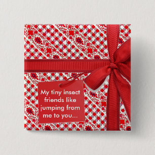 Bóton Quadrado 5.08cm Pequenos amigos Insetos...
