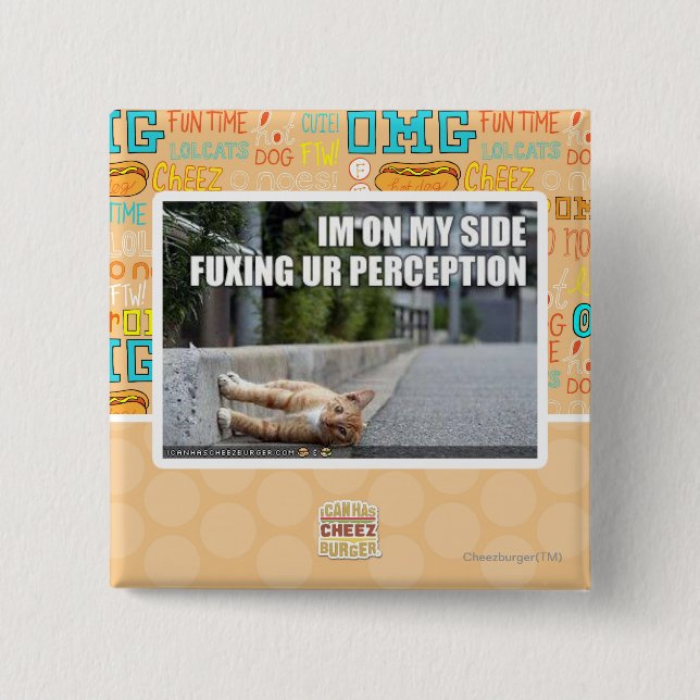 Bóton Quadrado 5.08cm Percepção de Fuxing Ur (Frente)