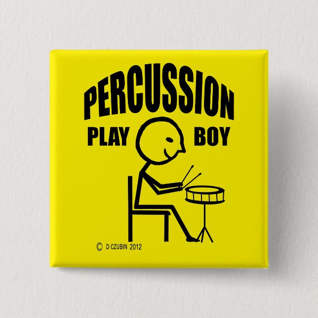 Bóton Quadrado 5.08cm Percussion Play Boy (Frente)