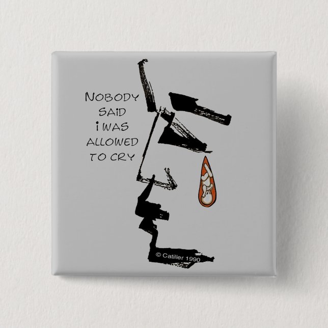 Bóton Quadrado 5.08cm Perda de Pino do Bebê (Frente)