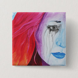 Bóton Quadrado 5.08cm Perdendo Cor Arte do Arco-Íris Surreal