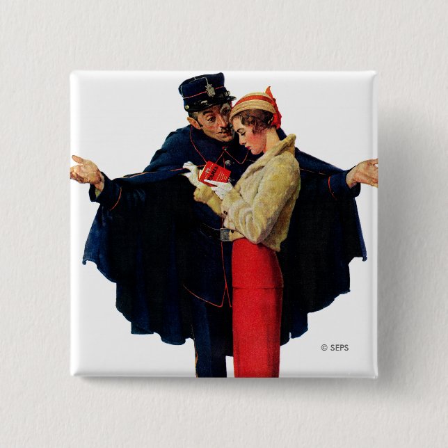 Bóton Quadrado 5.08cm Perdido em Paris (Frente)