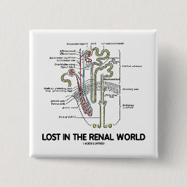 Bóton Quadrado 5.08cm Perdido no mundo renal (rim Nephron)