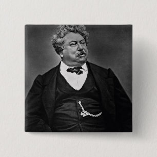 Bóton Quadrado 5.08cm Pere de Alexandre Dumas (1802-70), 'de Galerie