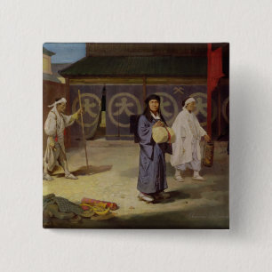 Bóton Quadrado 5.08cm Peregrino japonês que retorna da montagem Fusi