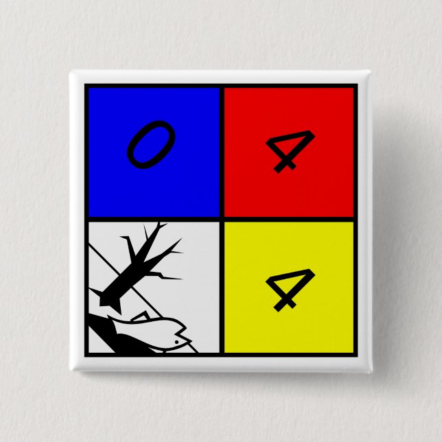 Bóton Quadrado 5.08cm Perigo de advertência químico ao ambiente (Frente)