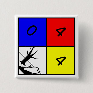 Bóton Quadrado 5.08cm Perigo de advertência químico ao ambiente