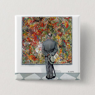 Bóton Quadrado 5.08cm Perito da arte por Norman Rockwell