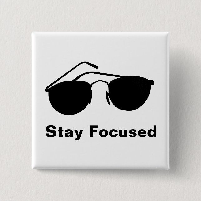 Bóton Quadrado 5.08cm Permaneça focado em 2026 (Frente)