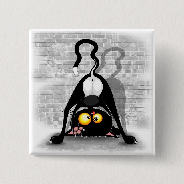 Bóton Quadrado 5.08cm Personagem de desenho animado Engraçado para Baixo (Frente)