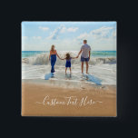 Bóton Quadrado 5.08cm Personalizado Personalizado Botão Foto e Texto<br><div class="desc">Botões Personalizados de Foto e Texto - Único seu próprio Design - Família Personalizada/Amigos ou Presente de Botão Pessoal - Adicionar seu Texto e Foto - Redimensionar e mover elementos com a ferramenta Personalização! Escolha fontes / tamanho / cor! Boa Sorte - Seja Feliz :)</div>