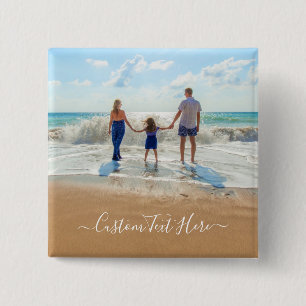 Bóton Quadrado 5.08cm Personalizado Personalizado Botão Foto e Texto