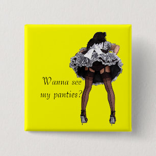 Bóton Quadrado 5.08cm Personalizar este Botão Maid