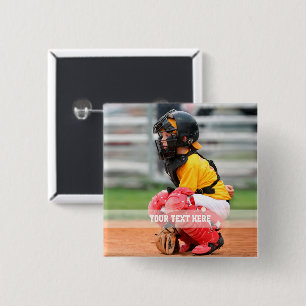 Bóton Quadrado 5.08cm Personalizar Foto Esportiva