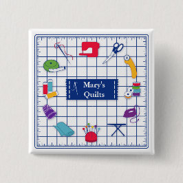 Bóton Quadrado 5.08cm Personalizar o botão de lista de etiquetas