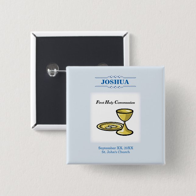 Bóton Quadrado 5.08cm Personalizar, primeiro órgão comunitário e sangue (Frente & Verso)