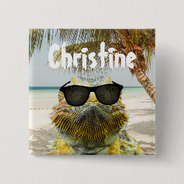 Bóton Quadrado 5.08cm Personalize o Summer Beach Fund