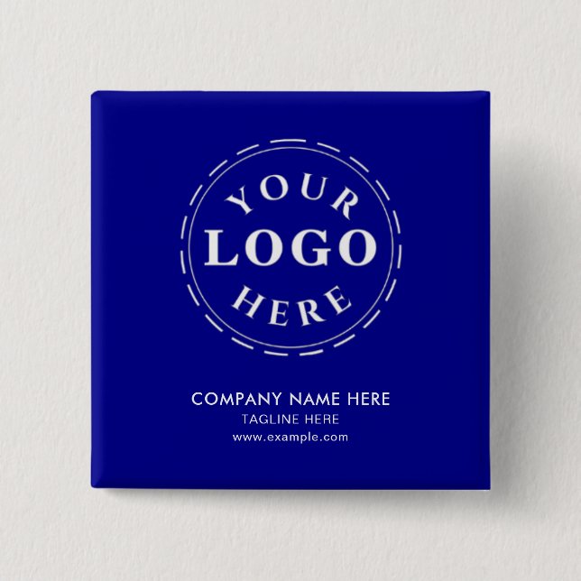Bóton Quadrado 5.08cm Personalize seu próprio botão azul escuro (Frente)
